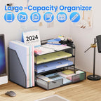 Desk Organizer, 4-Tier Desktop File Organizer - Image 6
