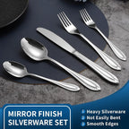 Silverware Set for 8, 40-Piece Flatware Set Include Spoons And Forks Set - Image 3