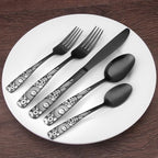 Matte Black Silverware Set, Bysta 40-Piece Stainless Steel Flatware Set - Image 6