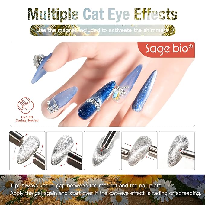 Cat Eye Gel Nail Polish, 15ml Magnetic Gel, High-Gloss Finish, Long-Lasting, DIY Manicure Kit with Magnet Stick, Stunning 3D Magnetic Effect, 05