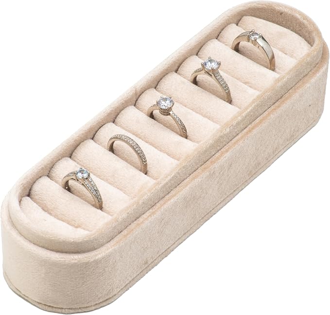 Velvet Small Multiple Ring Box Portable Organizer Display Storage | Travel Case - Image 2