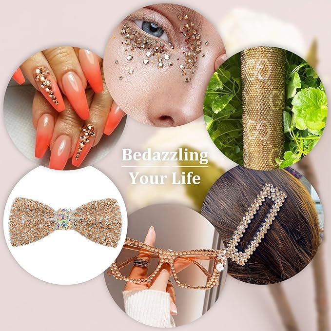 Resin Rhinestones for Crafting, 2 Boxeses Champagne Multi Sizes Flatback Bedazzling Crystals for Crafts Nail Art Deco, Non Hotfix Gems Charms for Tumbler Shoes Clothing Fabric Face Makeup