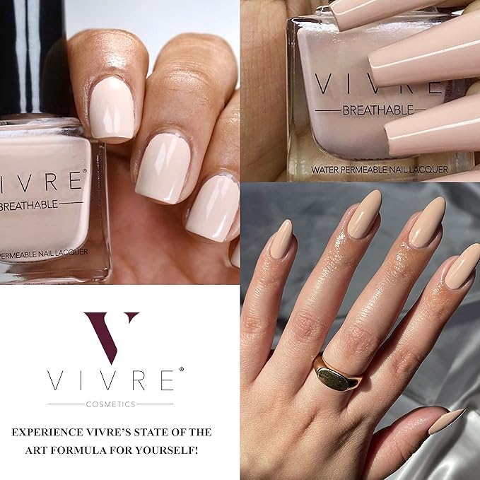 VIVRE Cosmetics Certified Breathable - Water Permeable - Oxygen Permeable - Halal Nail Polish: at First Blush