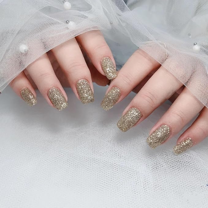 COSMOO Nail Polish Glitter Fingernail: Gold Mermaid 0.27 fl.oz. Nail Polish Fingernail, Fast Drying & Long Lasting, Trendy DIY at Home Nail Gift
