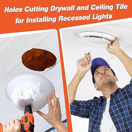 1 Pack Drill Dust Bowl & Hole Saw Dust Bowl for Drilling, Installing Recessed Lights and Works with All Hole Saws, Silicone Transparent Drill Sawdust Collector, Adds Bearings for Durability