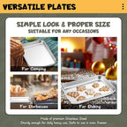 HaWare Stainless Steel Kids Plates, 6-Piece Toddler Plates | 7.3" x 5.3" x 0.8" - Image 4