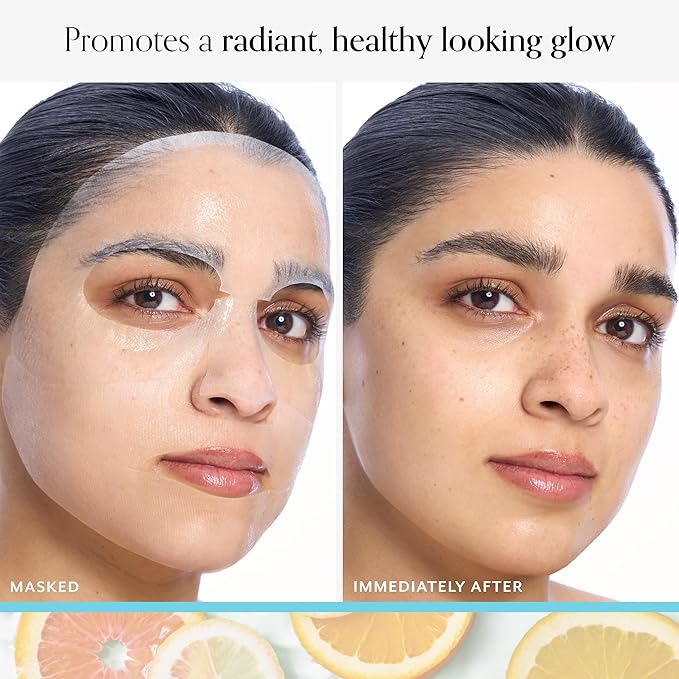 Bliss Skincare Sheet Masks - Vitamin C & Niacinamide Face Masks - Biodegradable - 5pk