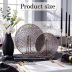 Rubtlamp 60Pcs Black Plastic Plates, Hammered Plastic plates Include 30 Dessert - Image 2