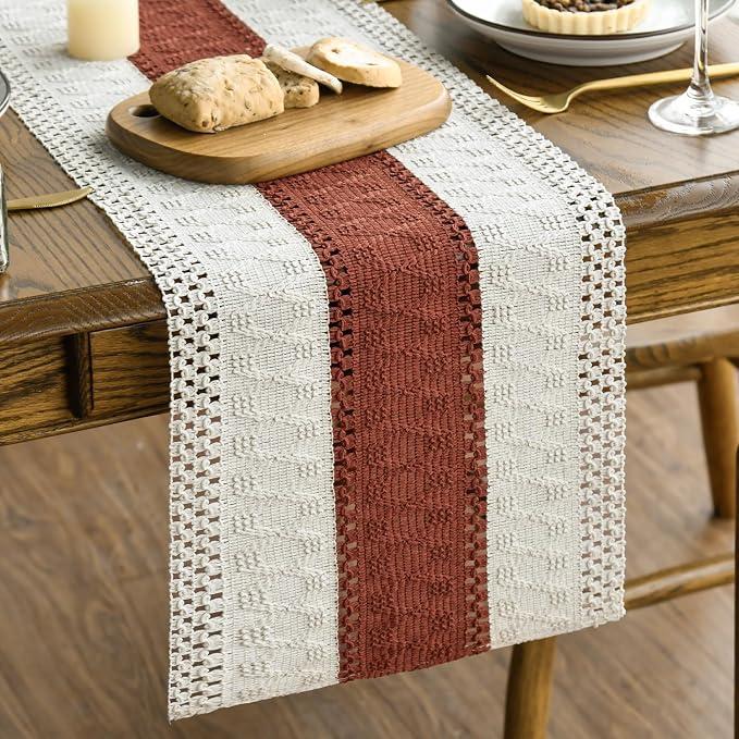 Artoid Mode Caramel Farmhouse Rustic Table Runner 12x120 Inch | Seasonal by ArtoidMode
