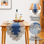 Lace Table Runner, Waterproof Oil-Proof PU Leather Table Runner - Image 2