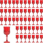 7OZ Plastic Wine Glasses, Reusable Vintage Goblets Unbreakable Drinking Glasses by Unknown