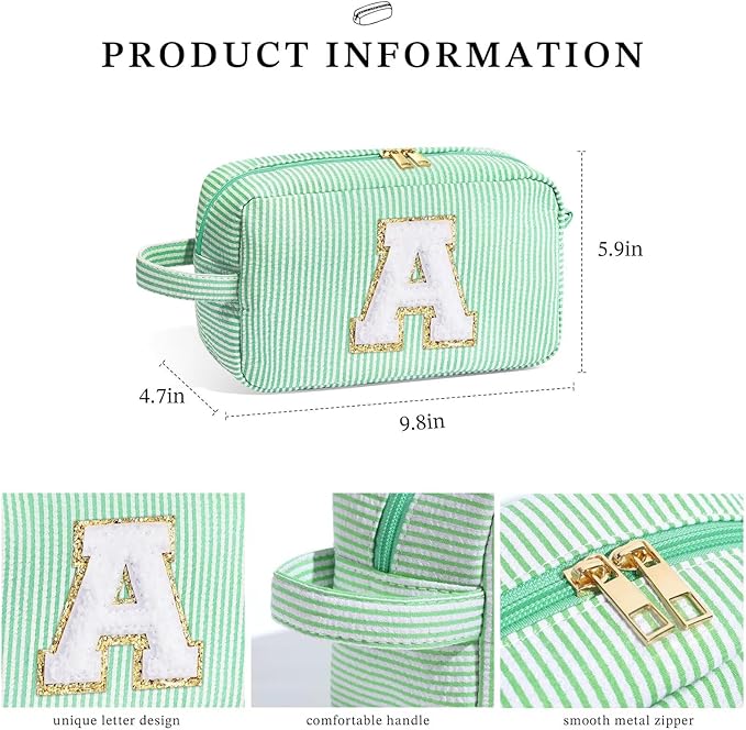 YOOLIFE Gifts for Grandma - Grandma Gifts, Great Grandma Gifts, Best Grandma Gifts, Personalized Birthday Gifts for Grandma, Monogram Initial Makeup Bag Make Up Bag for Women N