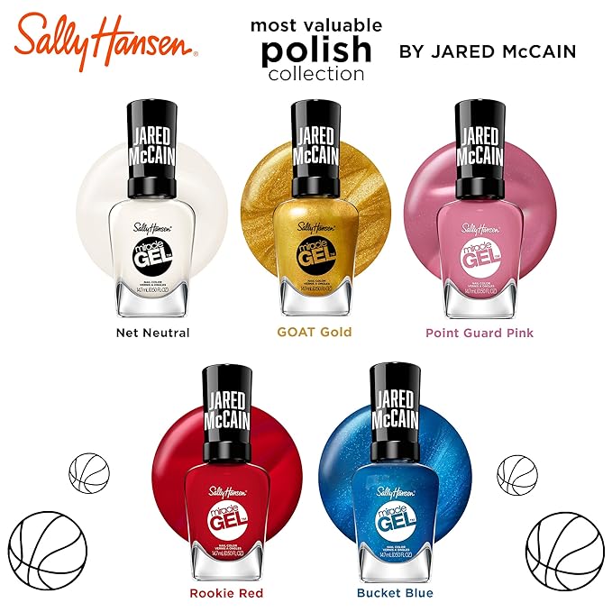 Sally Hansen Miracle Gel™ x Jared McCain, GOAT Gold, Long Lasting, Gel-Like Formula, No UV Lamp Needed, Gold Nail Polish