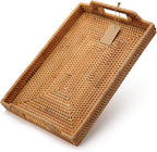 Hand-Woven Rattan Rectangular Serving Tray - Image 2