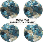 Ceramic Marble Coasters Set of 6, Absorbent Drink Coasters - Image 2
