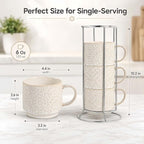 6 Oz Coffee Cups Set of 4, Stackable Espresso Cups - Image 4