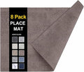 Faux Leather Heat Resistant Placemats 8 Packs, Waterproof Wipeable Dining PU by homing