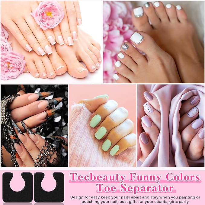 Mumufy 1000 Pcs Individual Toe Separators Bulk Soft Foam Comfortable Pedicure Toe Separators Dividers for Women Men Art Manicure Feet Nail Polish Painting Spa(Black)