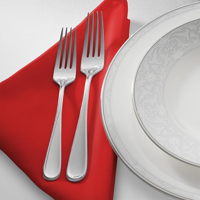 Lann's Linens Set of 12 Cloth Dinner Napkins, 17-inch Polyester Napkins - Image 2