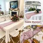 6 Pack Dusty Pink Cheesecloth Table Runner 20 x 120 Inch Gauze Table Runner - Image 6