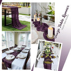 16 Pack Dark Purple Cheesecloth Table Runners 20x120 Inch Gauze Table Runner - Image 5