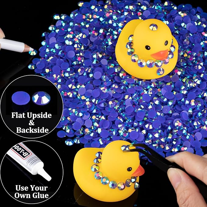 6000pcs 4mm Resin Rhinestones Bulk, Dark Blue AB Flatback Round Jelly Rhinestones Bedazzling Non Hotfix Crystal Gems Large Quantity Wholesale for DIY Crafts Clothes Tumblers Face Makeup Manicure