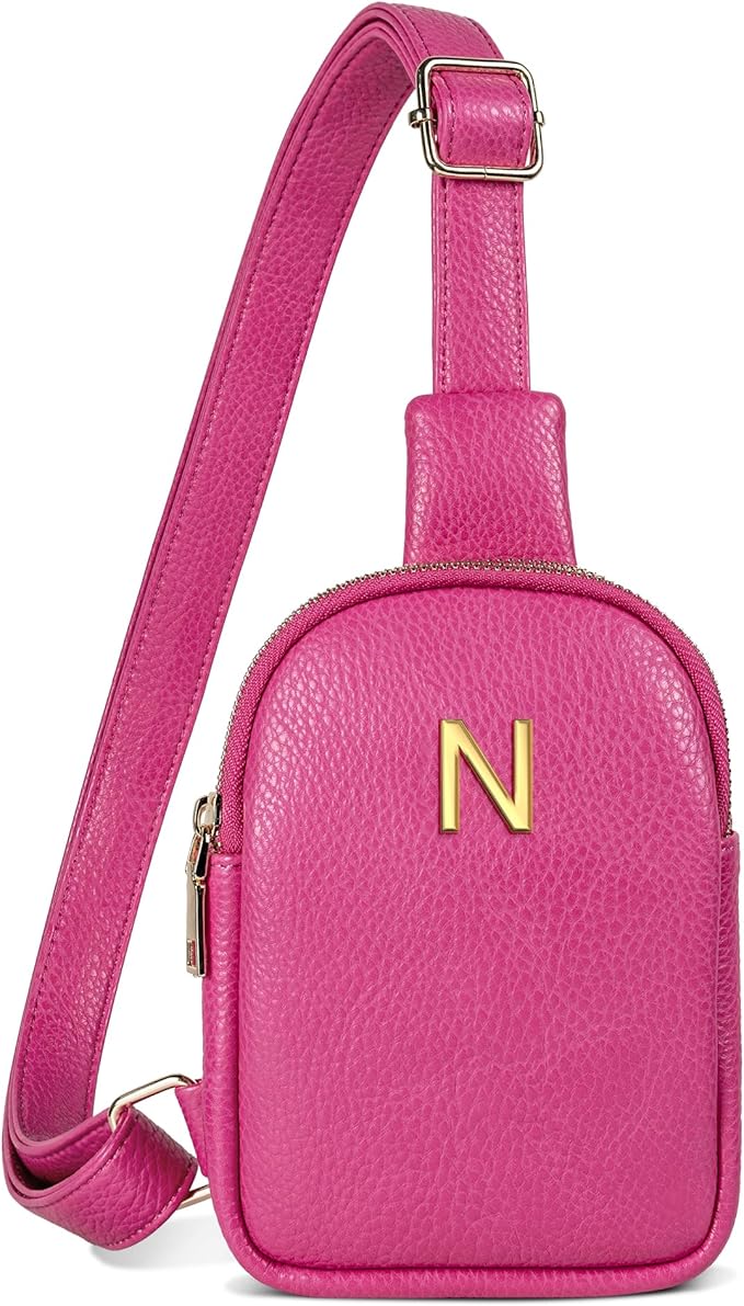 Gifts for 6 7 8 9 10 11 12 13 14 15 16 Year Old Girls, Initial Cross Body Fanny Pack, Cute Sling Purse for Teens, Travel Crossbody Bags for Daughter Granddaughter, Tween Girls Trendy Stuff