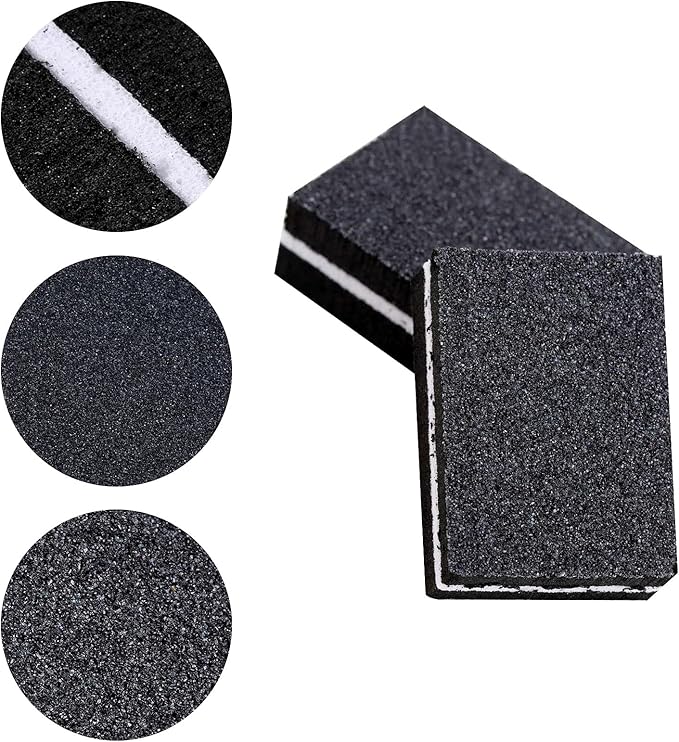 100 Pcs Mini Buffers for Nails 180/100 Grit Buffer for Acrylic Nails for Nail Care(Black)