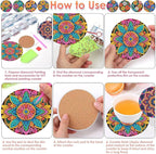 ijbnhd 8 Pcs Mandala Diamond Art Coasters Kits - Image 6