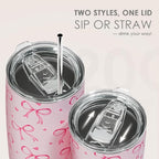 SANDJEST Bow Tumbler 20oz Stainless Steel Insulated, Travel Coffee Cup - Image 5
