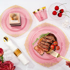 Bestluck 350PCS Burgundy Disposable Dinnerware - Image 6