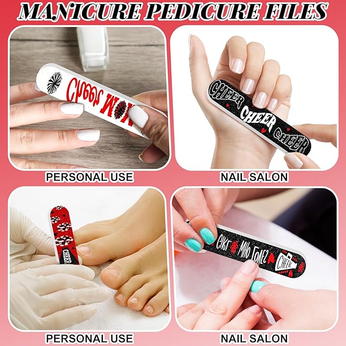 50 Pack Cheerleader Gifts Bulk for Team Funny Cheerleaders Nail Files Party Favors Cheer Gifts Cheerleading Favors for Women Girls Teammates