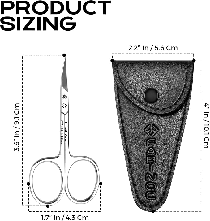 Curved Cuticle Scissors for Women & Men - German Quality Stainless Steel for Manicure Pedicure Beauty Grooming Kit for Nail, Eyebrow, Eyelash, Dry Skin