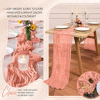 4 Pack Cheesecloth Table Runner 10FT Coral Table Runner Boho Gauze Cheese Cloth - Image 5
