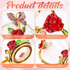 Nuanchu 4 Sets Flower Glass Tea Cups - Image 4