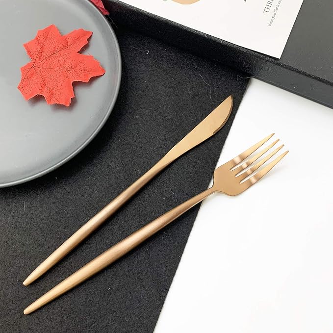 JASHII 18/10 Rose Gold Flatware Set - Image 4