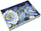 Serving Tray with Handles, 15.7 * 11.8 inches, Plastic Ottoman Tray with by PDUHKO