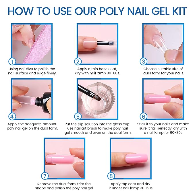 Clear Poly Nail Gel - Builder Gel for Nail Art, DIY Salon at Home (30ml/1fl.oz)