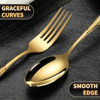 30-Piece Hammered Gold Silverware Set - Image 7