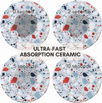 Terrazzo Coasters Set of 6, Colorful Boho Absorbent Ceramic Coasters | Speckled - Image 2