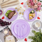 EI 150pcs Purple Plastic Plates - Image 4