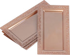 14" x 7.5" Rose Gold Lace Rim Plastic Serving Trays & Platters | Heavy Duty - Image 2
