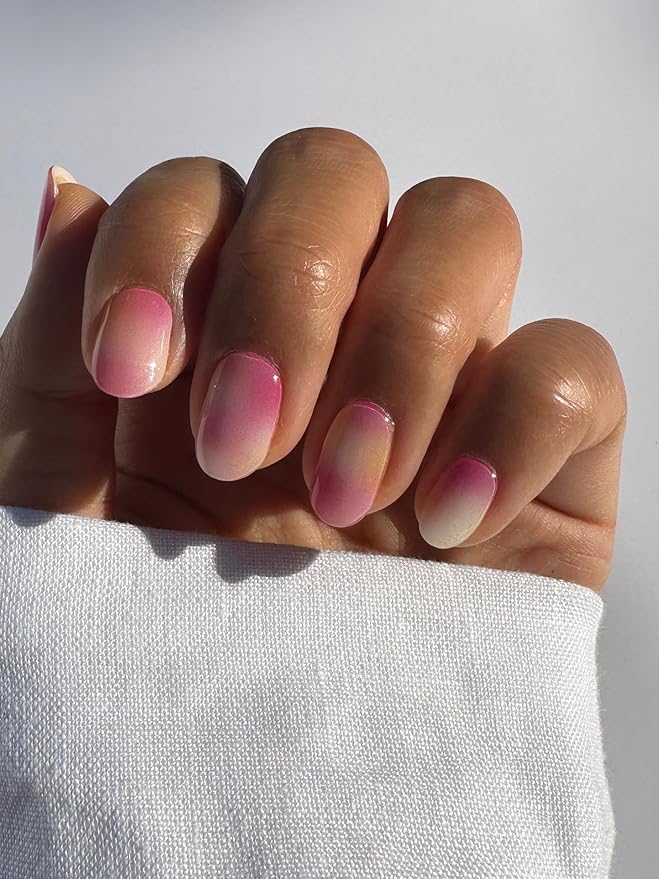 NOVA, Female Founded, Semi Cured Gel Nail Strips (Sorbet) - The 10 Minute Manicure. Salon-Quality, Works w/Any Lamp, Easy to Apply - Incl. Nail File & Stick (Sorbet)