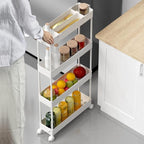 2-piece Set Slim Storage Cart 3 Tier, Bathroom Organizer Rolling Utility - Image 5