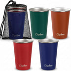 16 oz Stainless Steel Cups, Metal Drinking Glasses by CUPLOOV