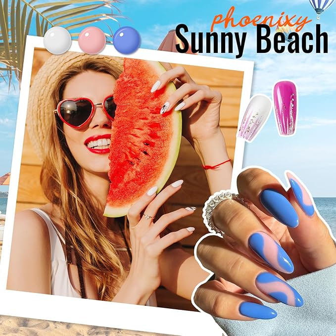 phoenixy 50 Pcs Gel Nail Polish Set, 42 Colors Nail Polish with 2 Base Coat & 4 Effects Top Coat Red Brown Colors Gel Polish Kit Nail Starter Set Gifts for Women Girls