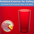 Restaurant Grade, BPA-Free 12oz Red Plastic Cups 6pk. Super Durable, Break - Image 5