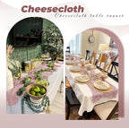 6 Pack Dusty Pink Cheesecloth Table Runner 20 x 120 Inch Gauze Table Runner - Image 5