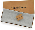 Solino Home 100% Pure Linen Table Runner Chambray Grey, Athena 14 x 108 in | - Image 5