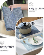 Leetaltree Deep Navy Woven Placemats Set of 12 - Image 5